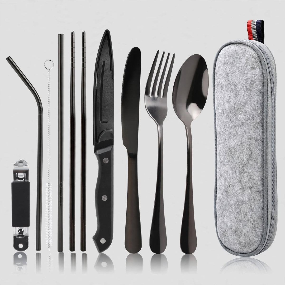 9-Piece Camping Cutlery Set – Portable Outdoor Utensils