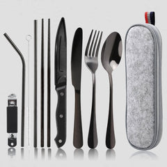 9-Piece Camping Cutlery Set – Portable Outdoor Utensils