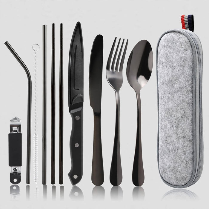 9-Piece Camping Cutlery Set – Portable Outdoor Utensils